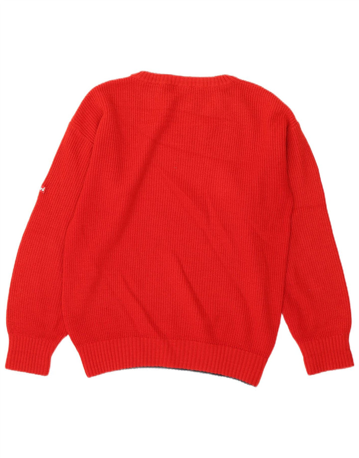 Ivy Oxford Pull Col Ras du Cou Homme Rouge Moyen Laine