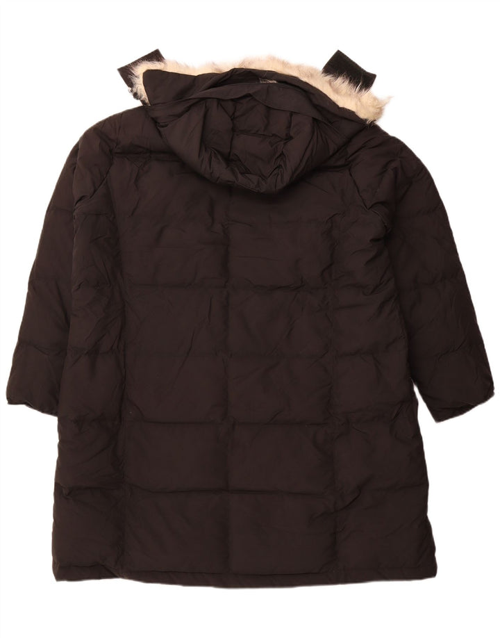 L.L.BEAN Manteau matelassé à capuche surdimensionné pour femme UK 18 XL Noir Polyester