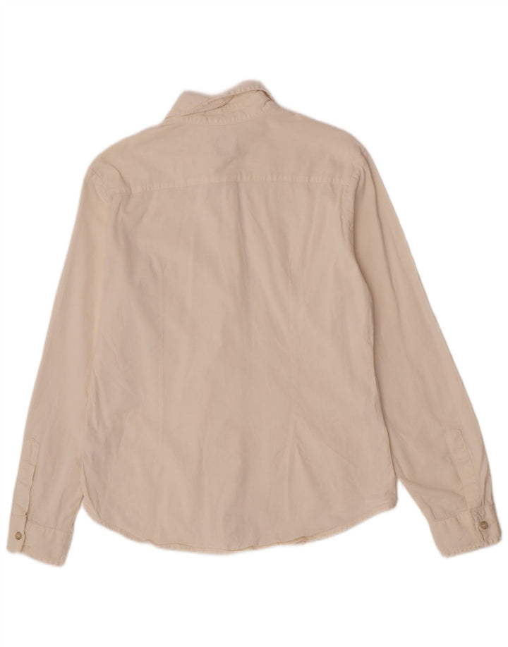 Think Pink Chemise coupe régulière pour femme UK 44 en coton blanc cassé moyen