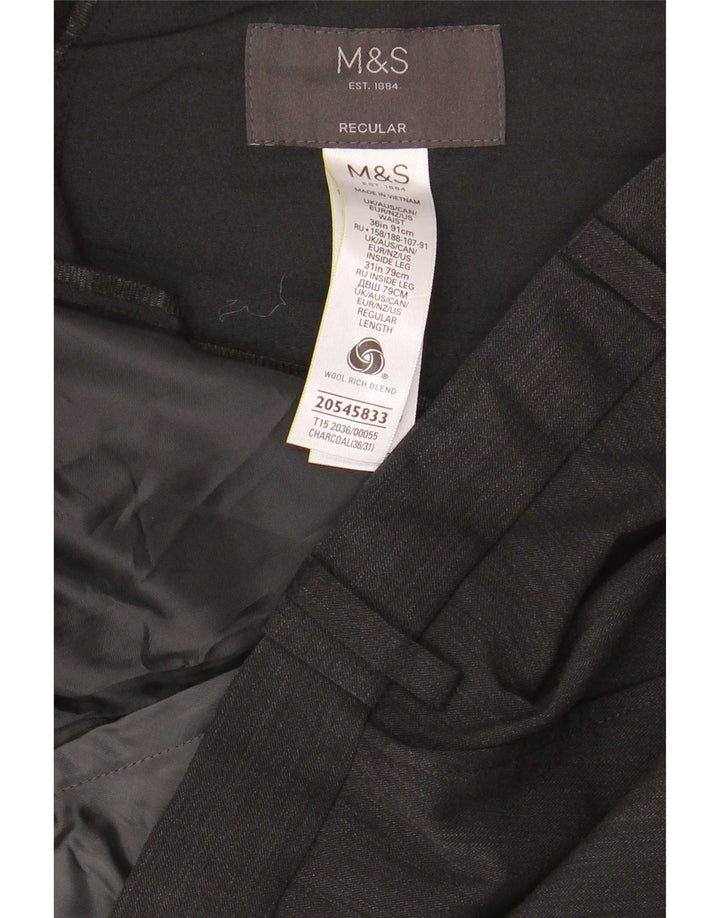 Marks & Spencer Pantalon de costume coupe classique pour homme W36 L31 Gris laine