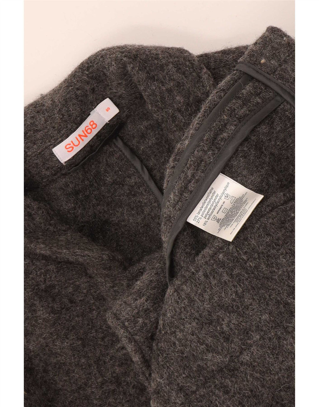 Sun68 Veste blazer en tricot à 5 boutons pour homme UK 36 Petite laine grise