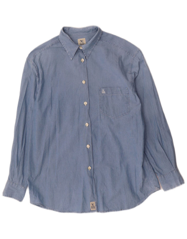 Cerruti 1881 Chemise Femme UK 14 Bleu Moyen