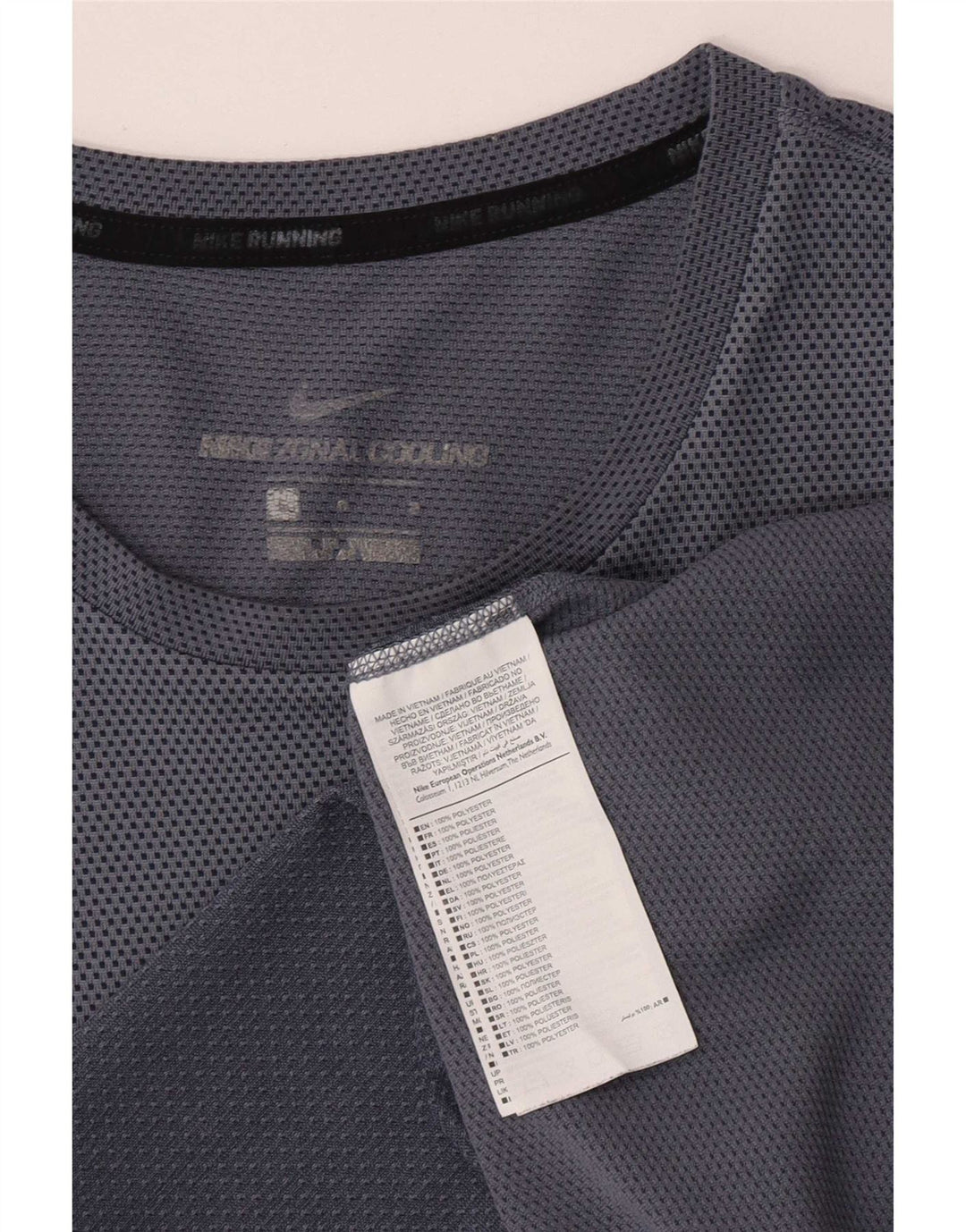 Nike T-shirt à manches courtes pour homme en polyester moucheté bleu moyen