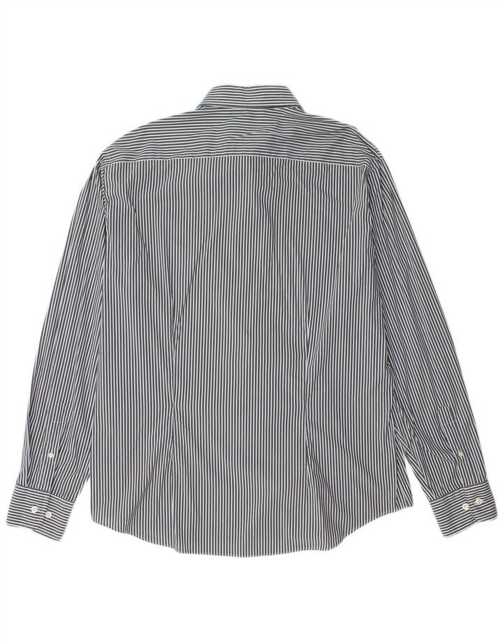 Fred Perry Chemise coupe slim pour homme 2XL en coton à fines rayures bleu marine