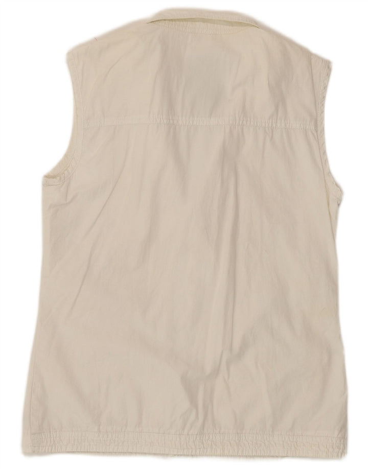 Gas Veste de survêtement sans manches pour femme UK 14 en coton blanc moyen