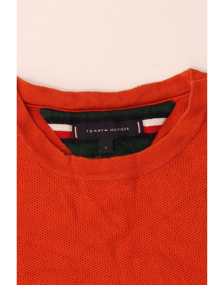 Tommy Hilfiger Pull à col rond pour homme Petit Orange