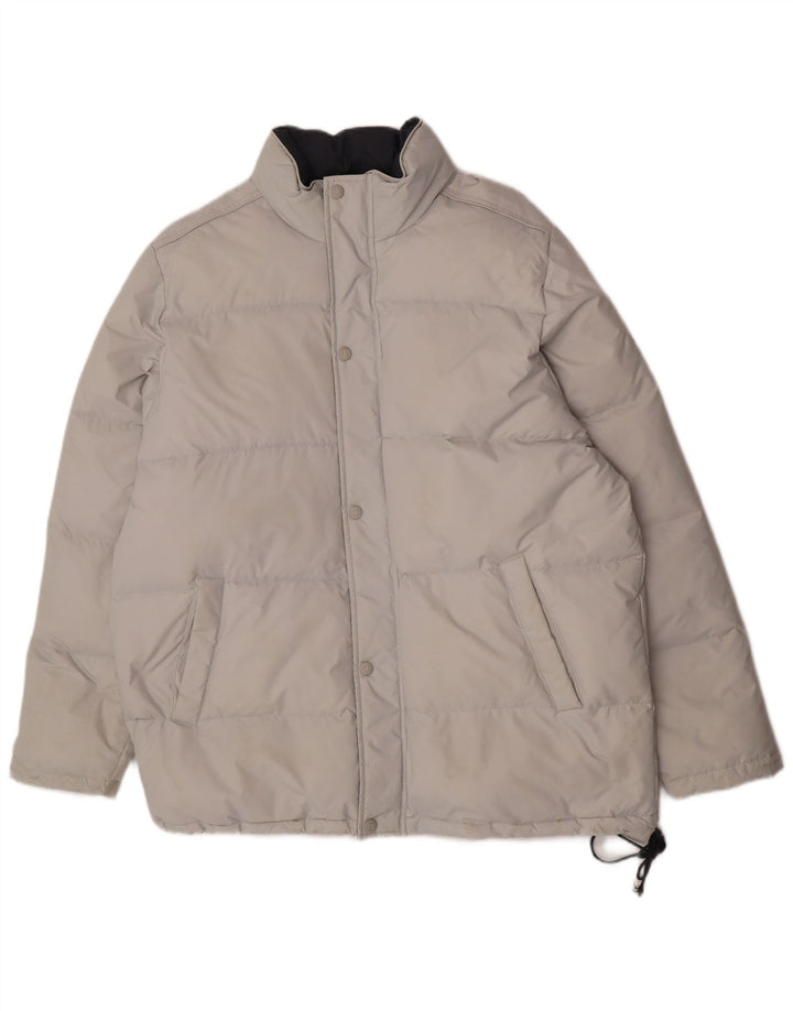 Champion Veste matelassée à capuche pour homme UK 40 Large Gris Nylon
