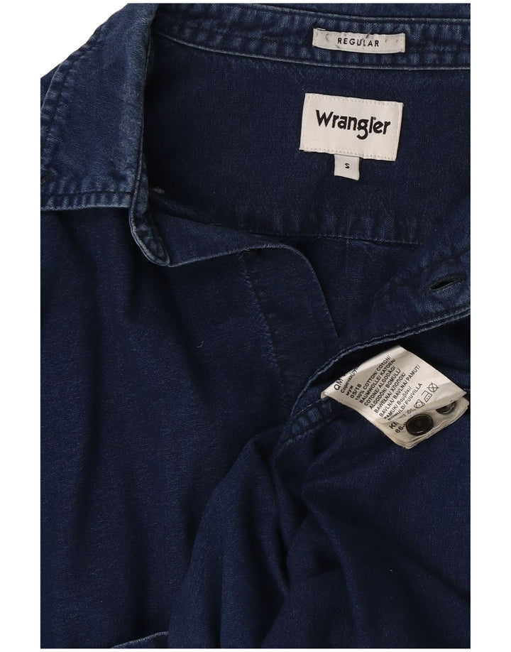 Wrangler Chemise en Jean Homme Petit Bleu Marine Coton