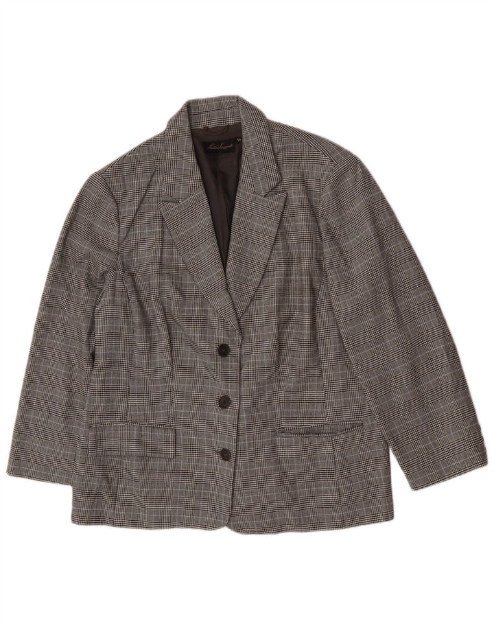 Luisa Spagnoli Veste Blazer 3 Boutons Femme IT 50 XL Laine à Carreaux Gris