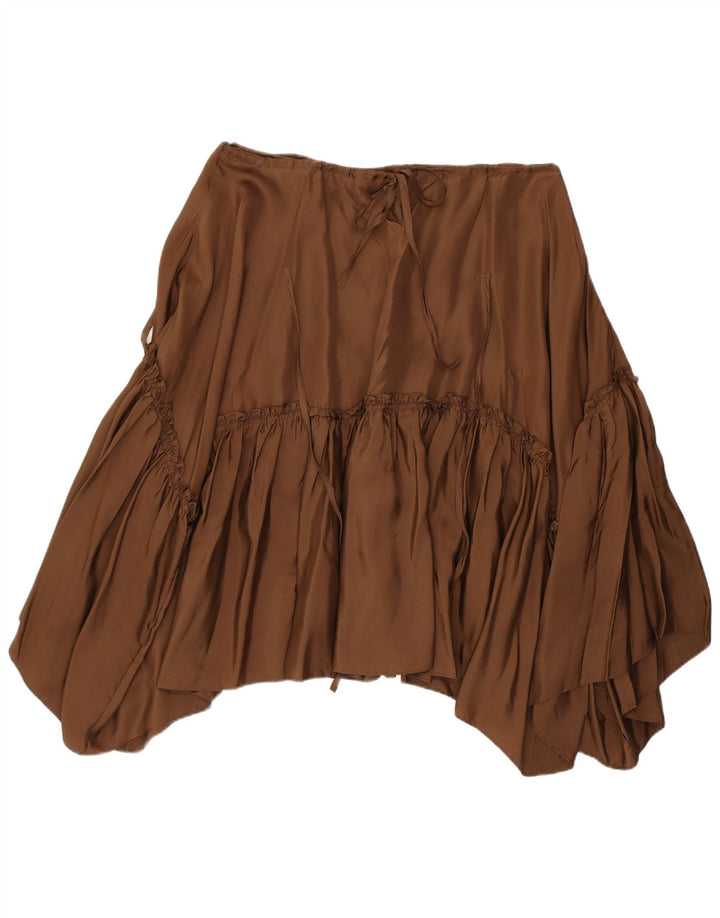BCBGMAXAZRIA Jupe Asymétrique Femme Moyen W30 Soie Marron