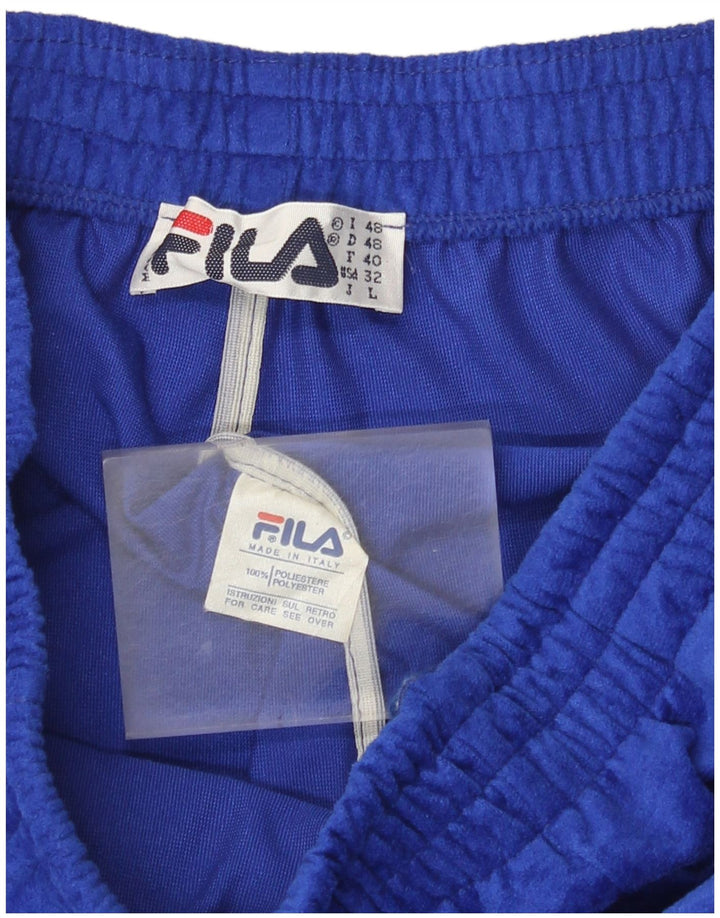 Fila Pantalon de survêtement en velours pour homme IT 48 Bleu moyen Polyester