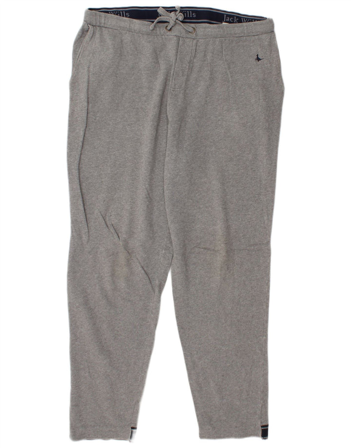 Jack Wills Pantalon de survêtement graphique pour hommes, grand coton gris