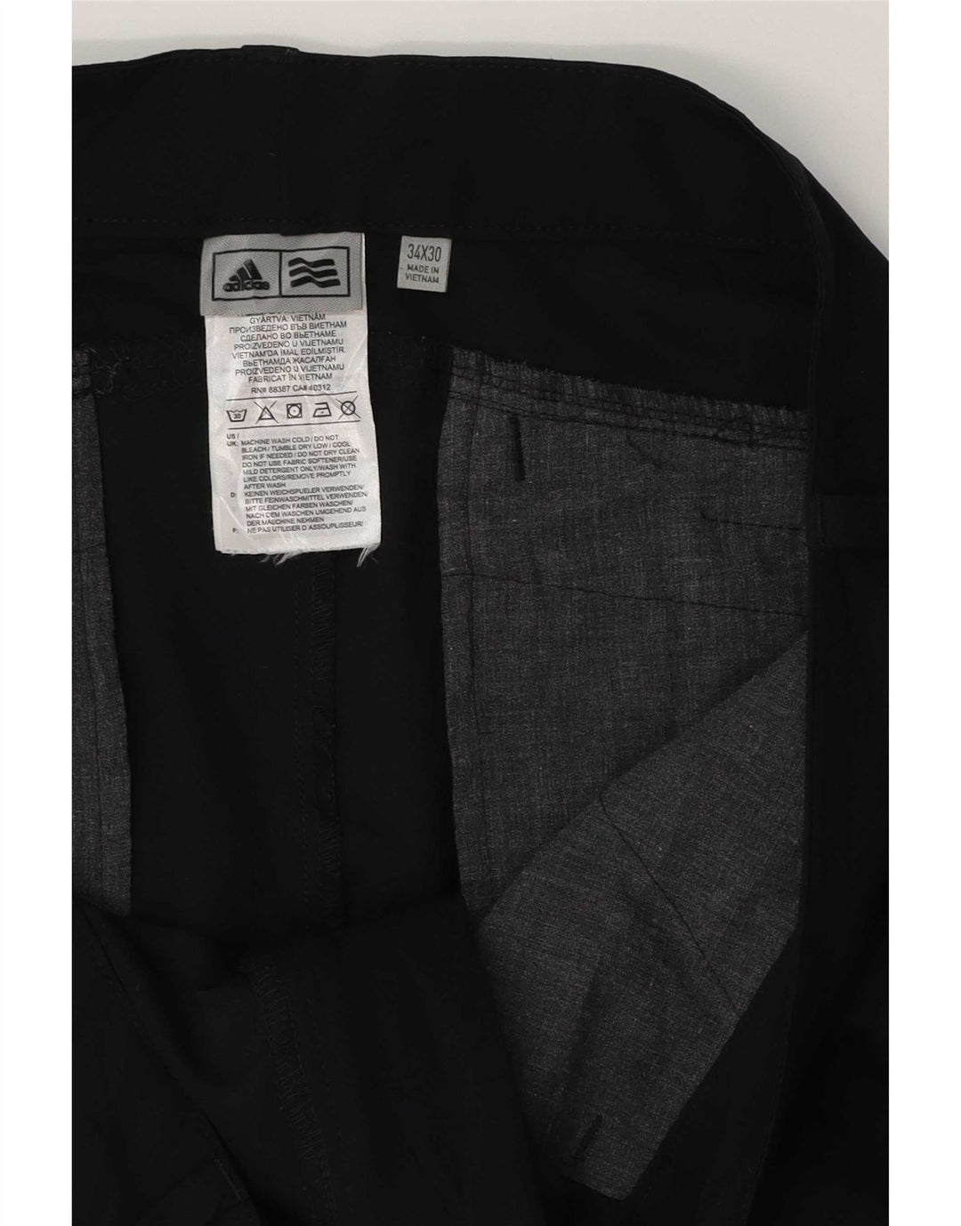 Adidas Pantalon Chino Slim Homme W34 L30 Noir Polyester