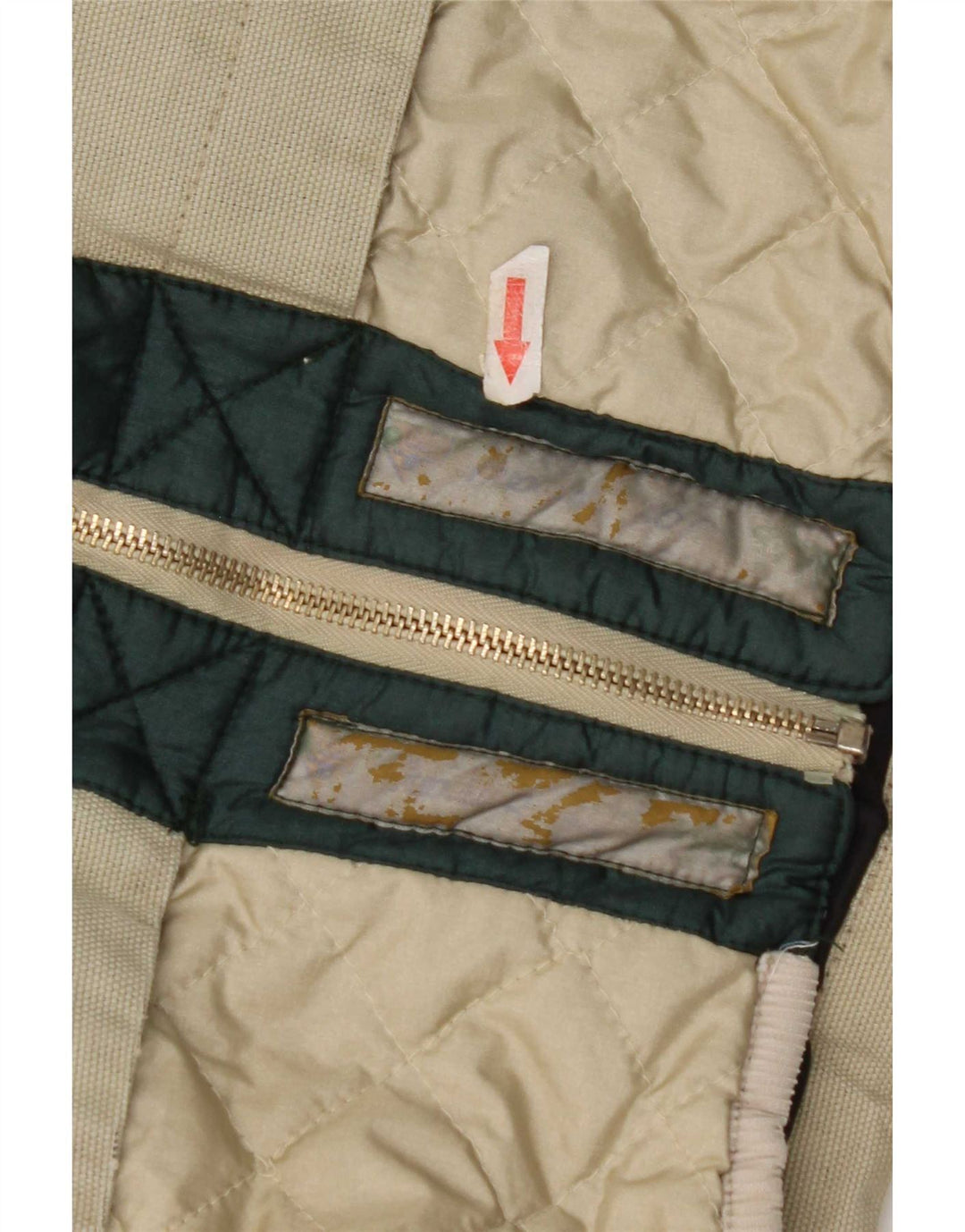 Veste Bomber Homme Vintage UK 42 XL Beige Colourblock