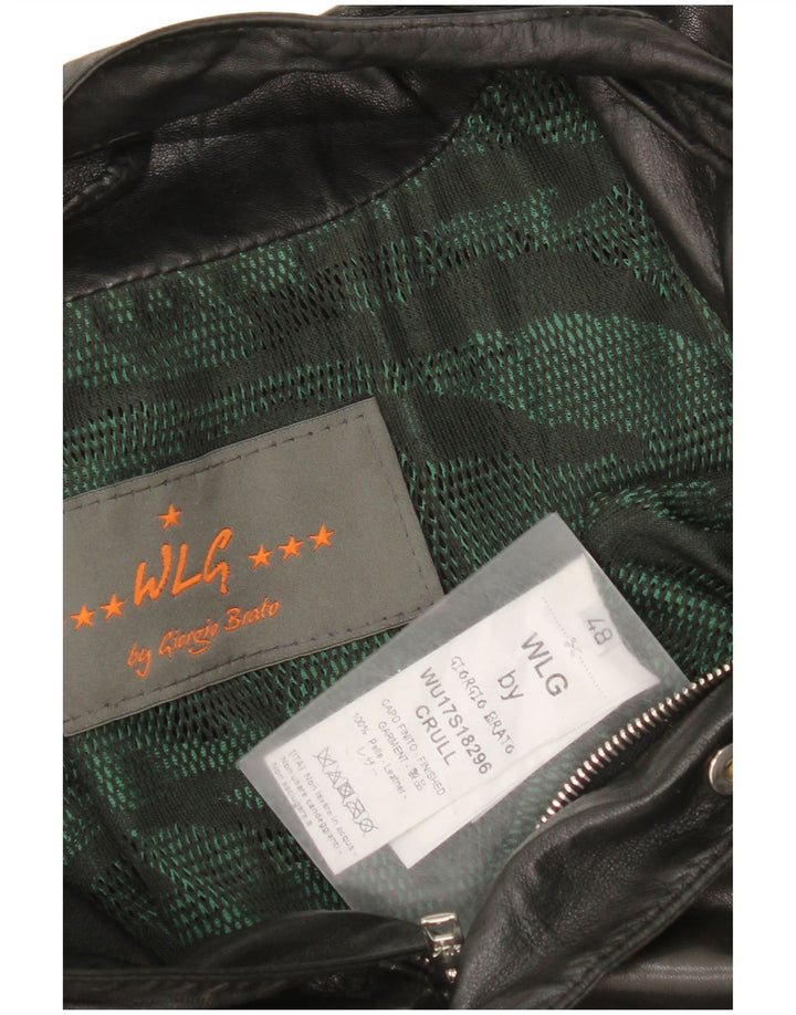 Veste En Cuir Homme IT 48 Cuir Noir Moyen