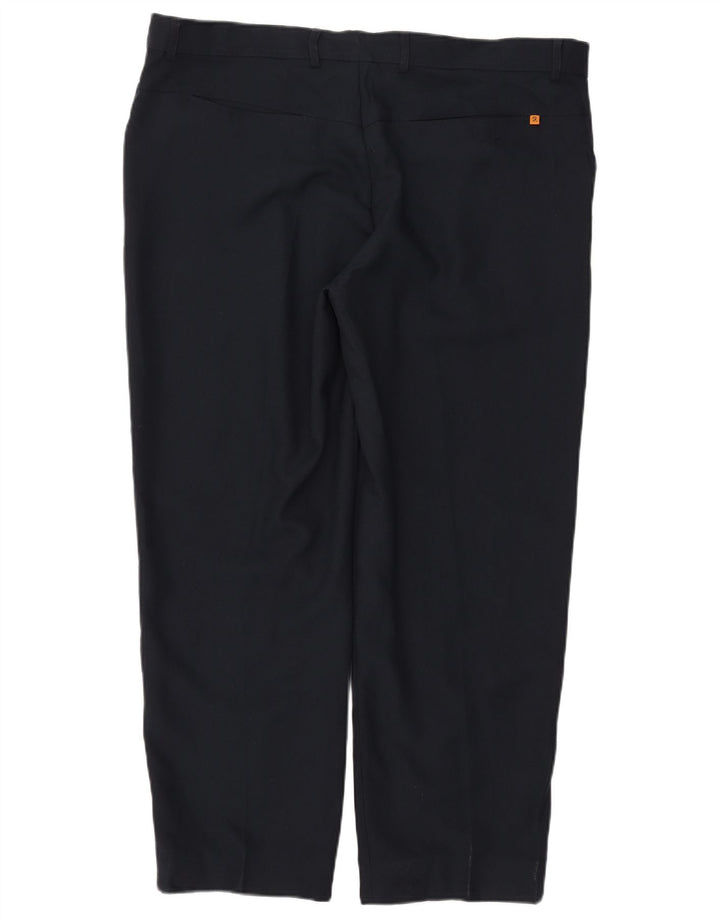 Farah Pantalon décontracté droit pour homme W42 L31 Bleu marine Polyester