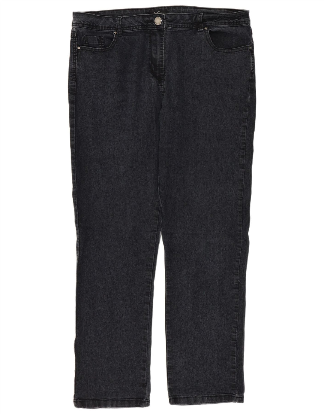 M&Co Jean droit pour femme UK 16 Large W36 L30 Gris