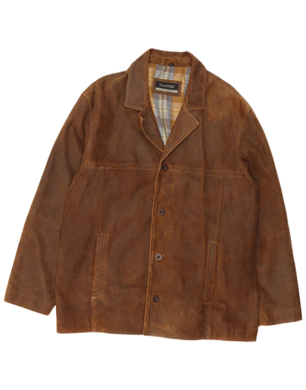 TRAPPER Veste en Cuir Homme IT 56 3XL Cuir Marron