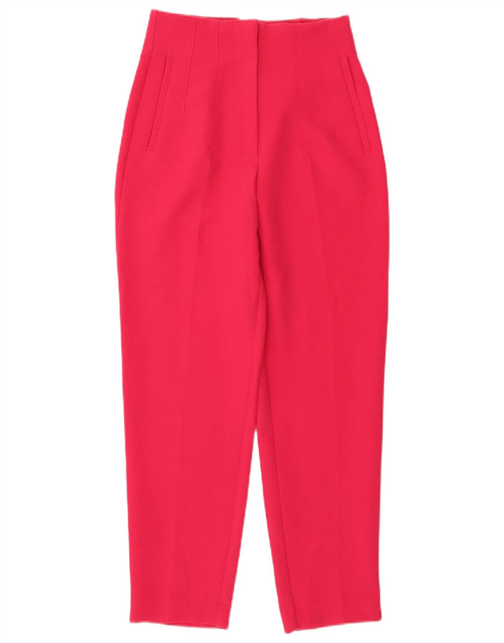 Zara Pantalon De Costume Fuselé Femme Petit W26 L26 Rose Polyester