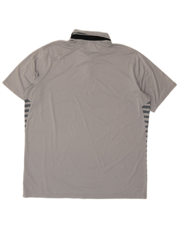 Nike Polo Dri Fit XL Gris Rayé Polyester Homme