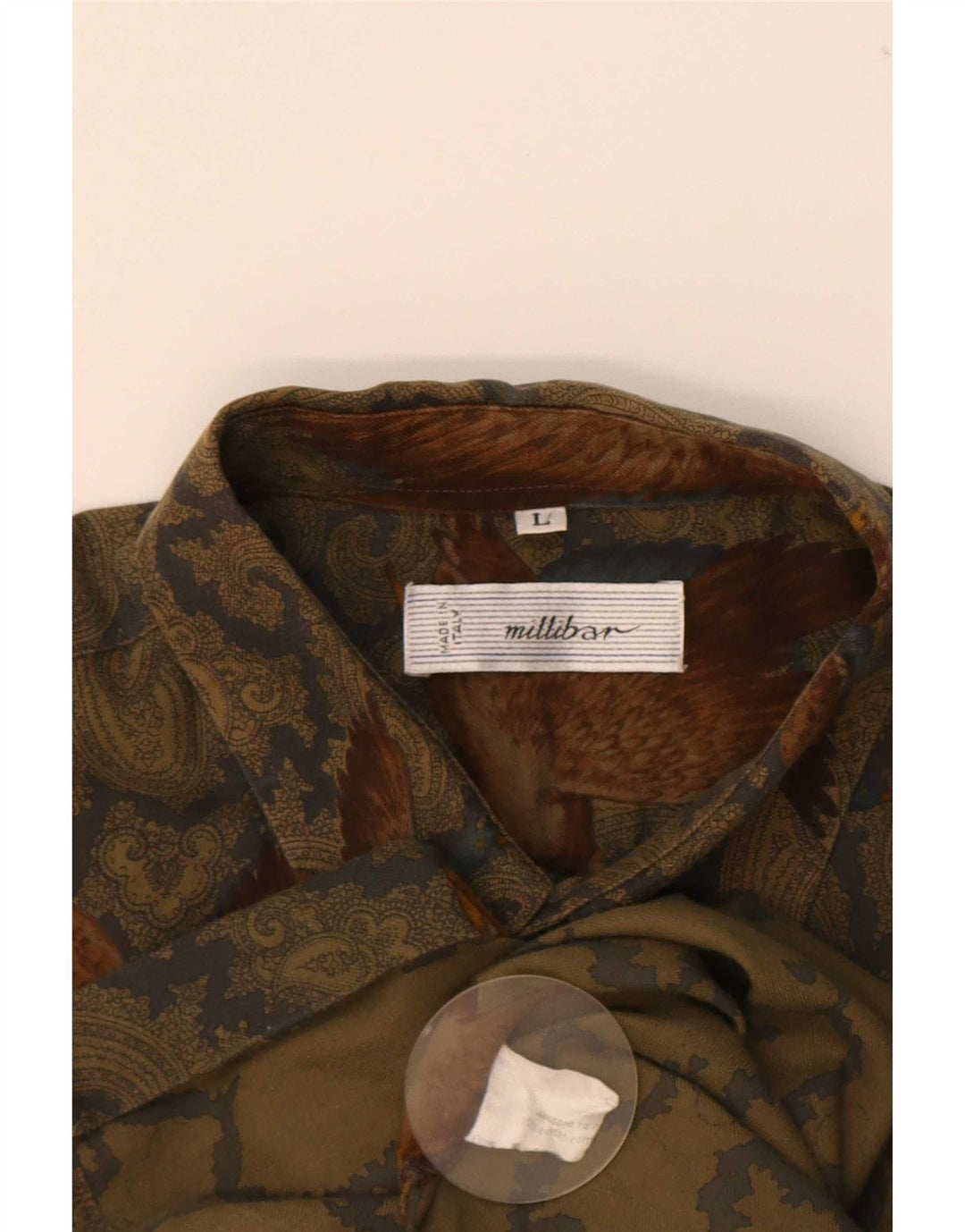 Millibar Chemise Homme Large Beige Paisley Coton