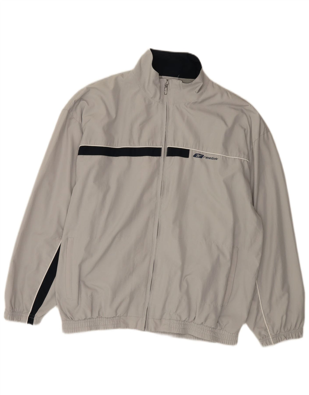 Reebok Veste de Survêtement Coupe Ample Homme Petit Gris Colorblock Polyester