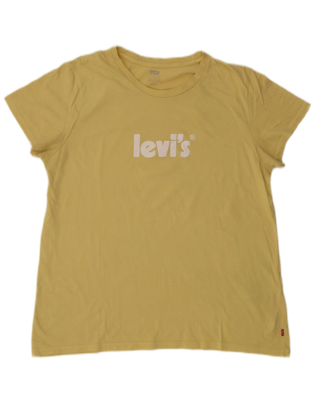 LEVI'S T-Shirt Graphique Femme UK 18 XL Jaune Coton