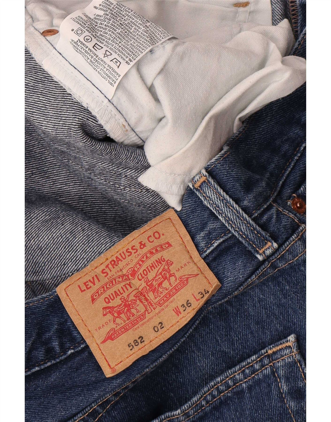 Levi's Jean Droit 582 Homme Bleu Marine W36 L34 Coton