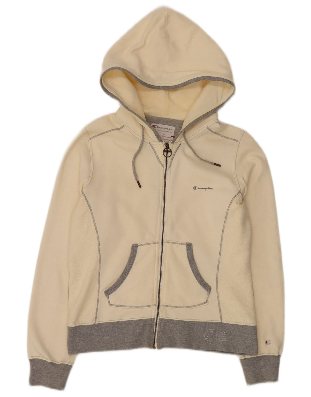 Champion Pull à capuche zippé Heritage Classics pour femme UK 10 Small Jaune