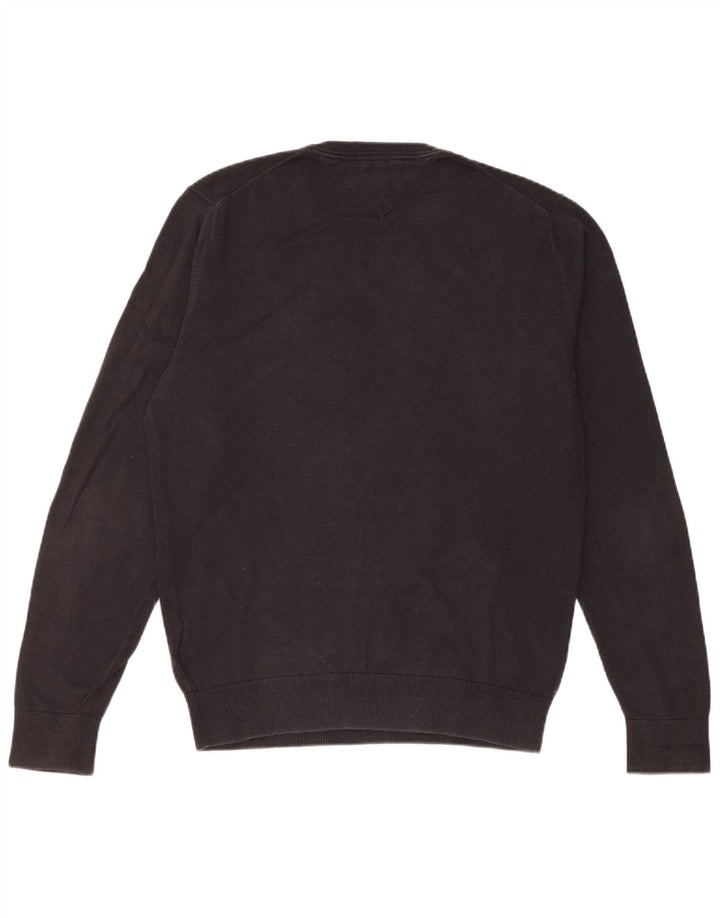 Tommy Hilfiger Pull à col rond pour femme Petit coton noir