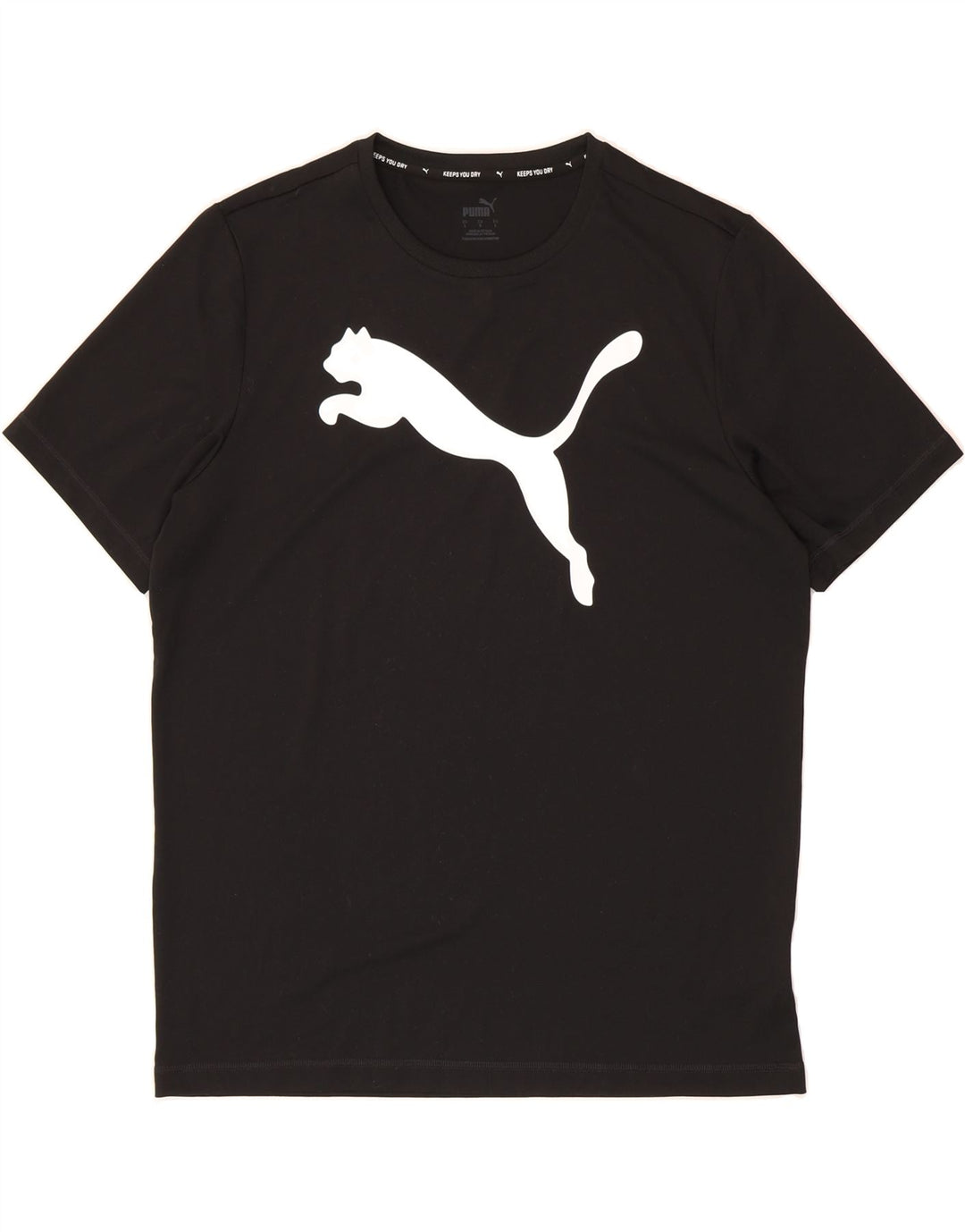 PUMA Mens Graphic T-Shirt Top Large Black Polyester Vintage Puma and Second-Hand Puma from Messina Hembry 