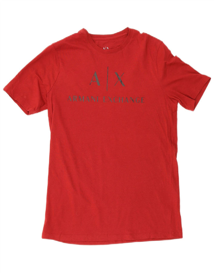 Armani Exchange T-Shirt Graphique Homme Rouge Moyen Coton