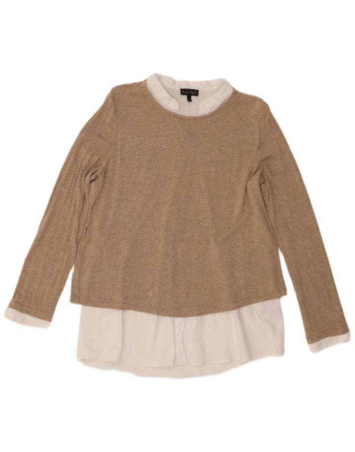 Phase Eight Tunique Femme UK 16 Large Marron Colorblock Viscose