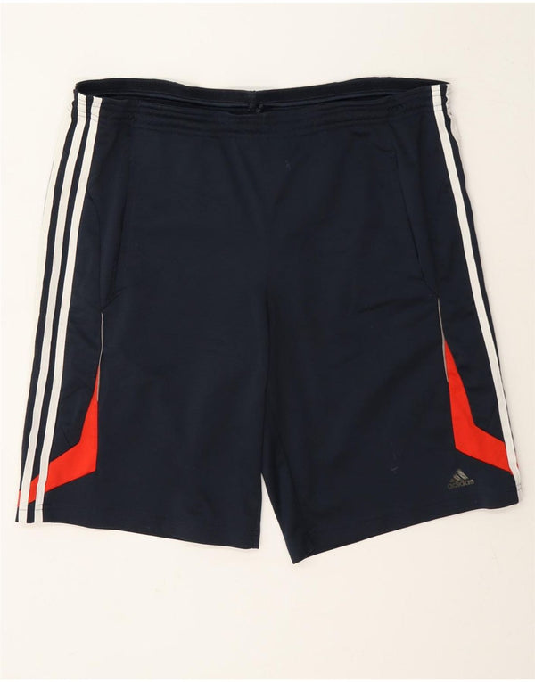 Adidas Short de sport Climalite pour homme - Large - Bleu marine - Colorblock