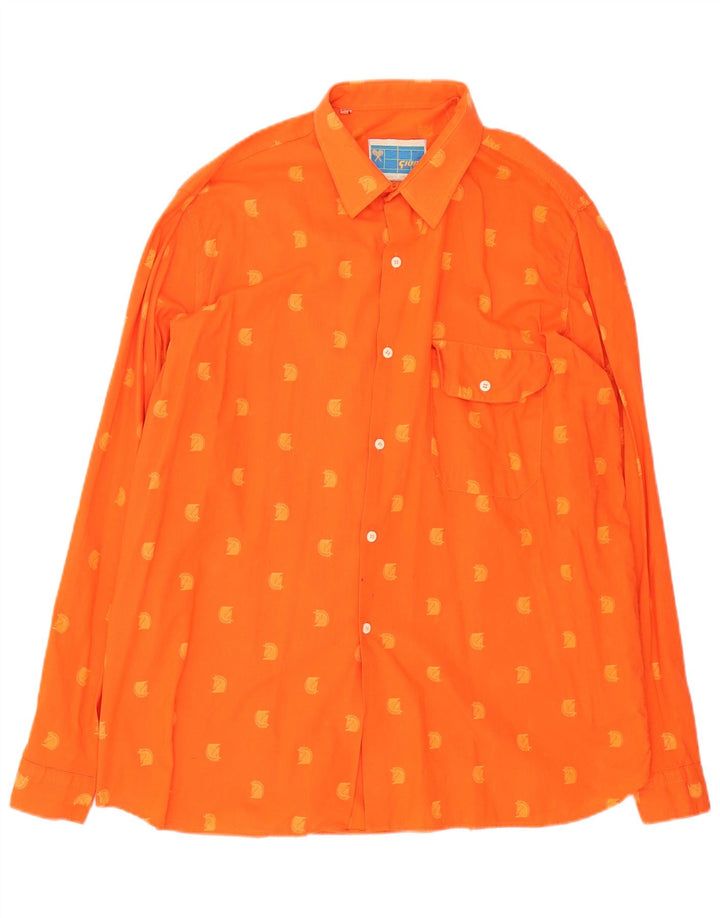 Chemise homme vintage XL Orange tacheté