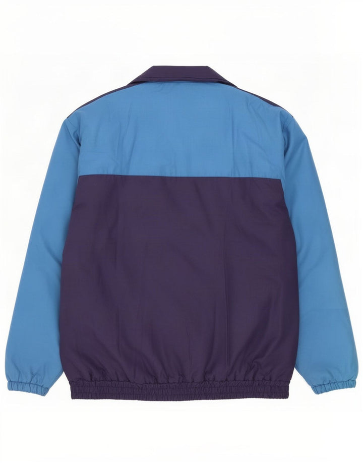 vintage Mens Bomber Jacket UK 40 Grand Bleu Marine Colourblock Polyester