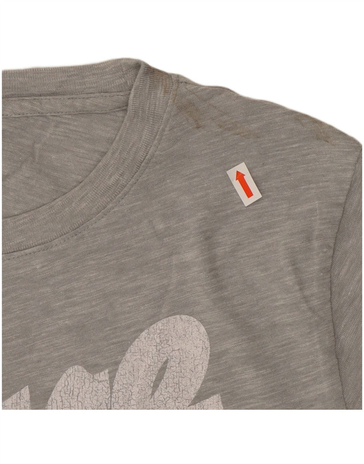 J. CREW T-Shirt Graphique Femme UK 16 Grand Coton Gris
