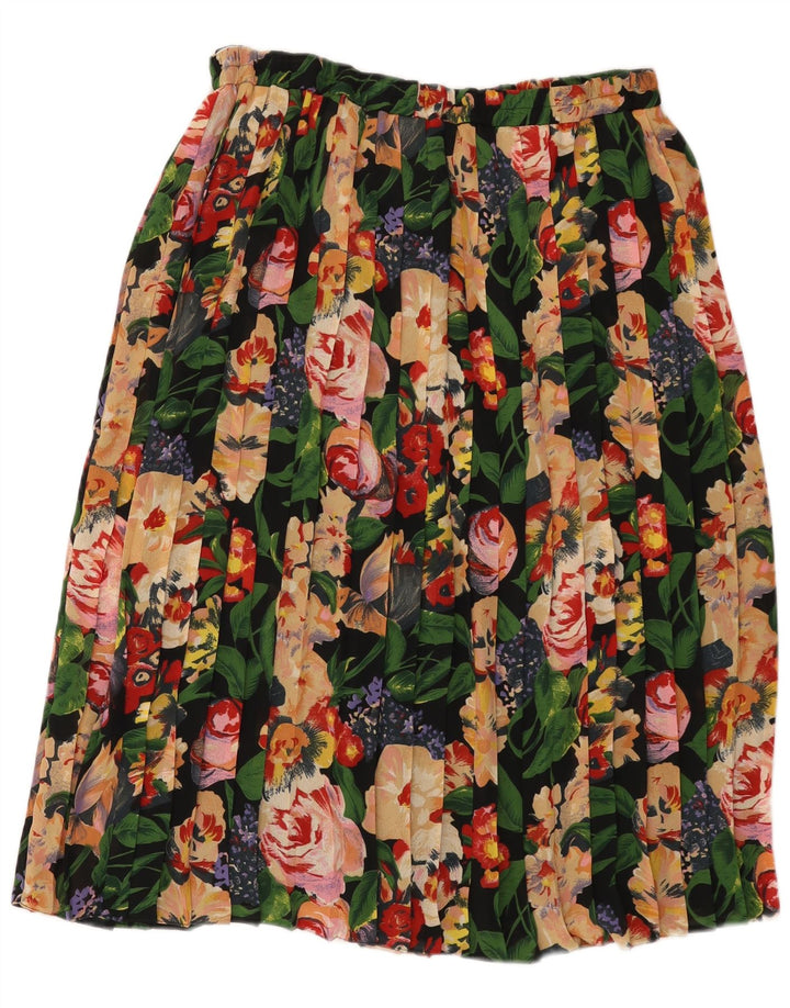 jupe plissée femme vintage IT 48 XL W38 Polyester floral multicolore