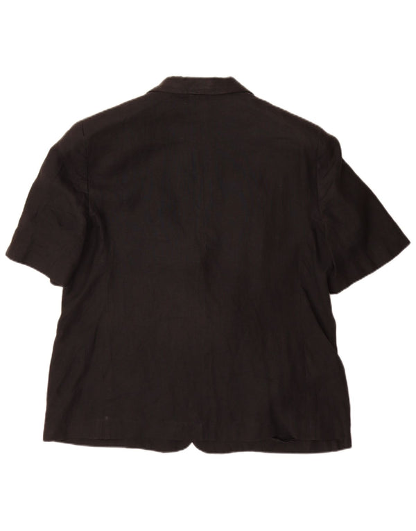 Luisa Spagnoli Veste blazer à manches courtes et 2 boutons pour femme IT 52 2XL Noir