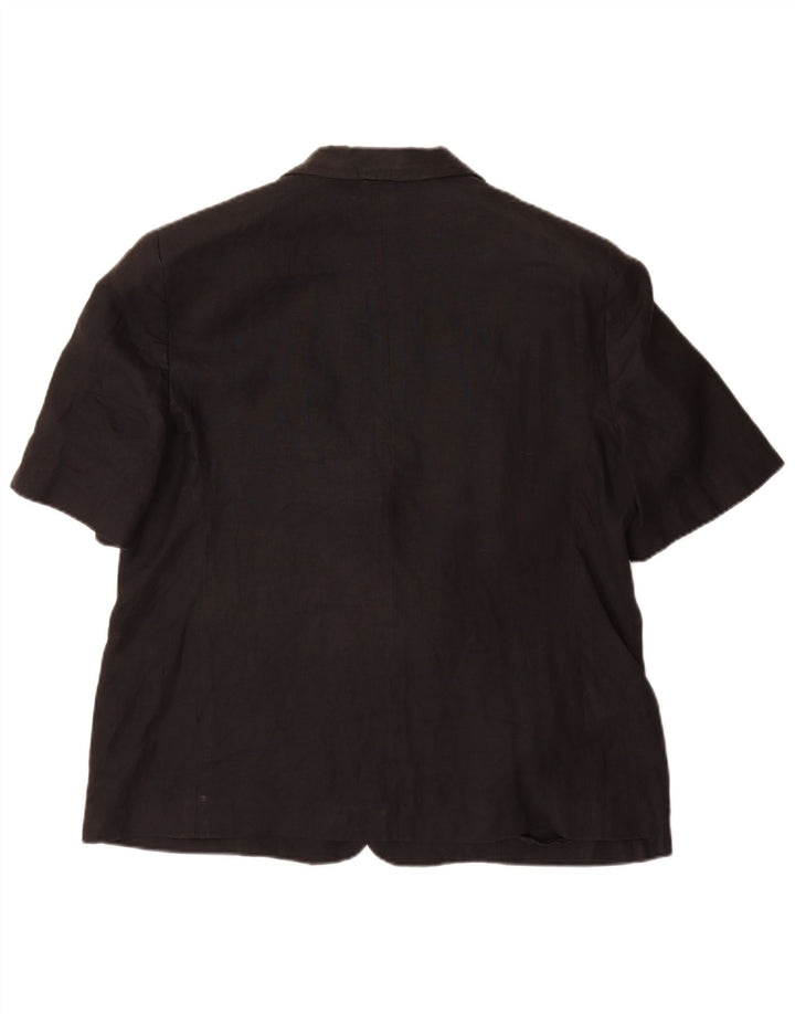 Luisa Spagnoli Veste blazer à manches courtes et 2 boutons pour femme IT 52 2XL Noir