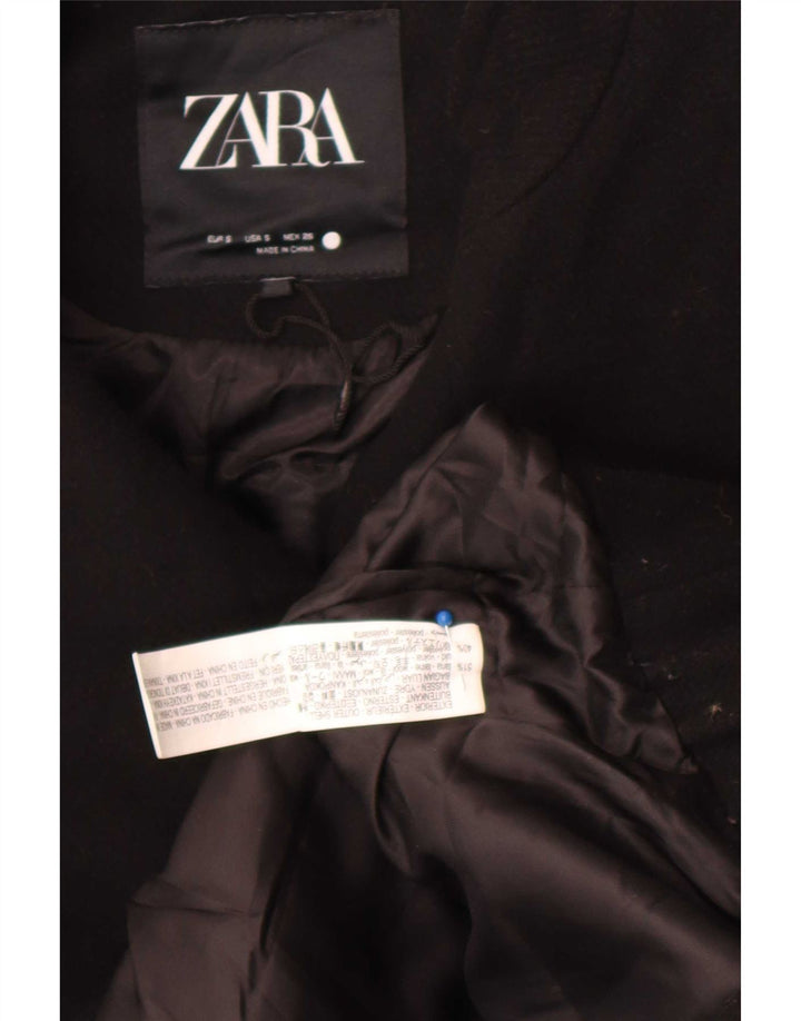Zara Veste bomber surdimensionnée pour femme UK 10 Petite laine noire