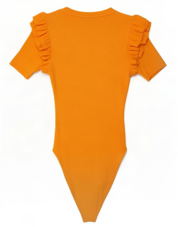 Zara Body Femme UK 12 Coton Orange Moyen