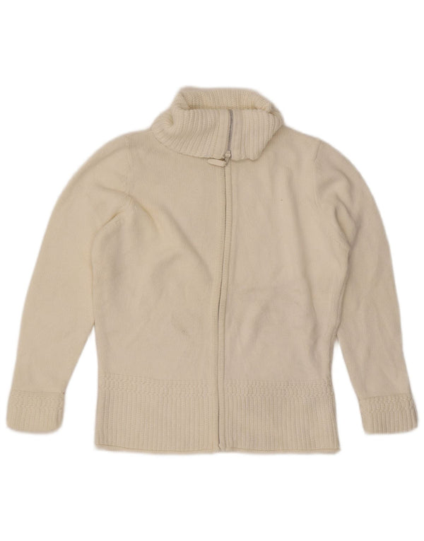 Marks & Spencer Pull cardigan entièrement zippé pour femme UK 16 Grand coton blanc