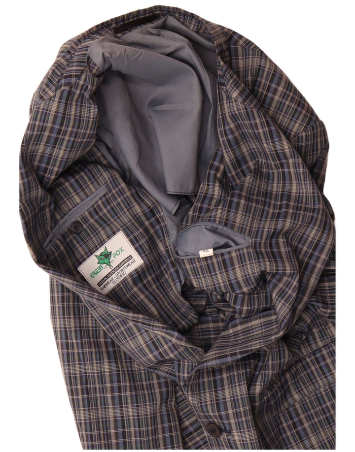 GREEN FOX Veste Blazer 2 Boutons Homme EU 48 Gris Moyen à Carreaux
