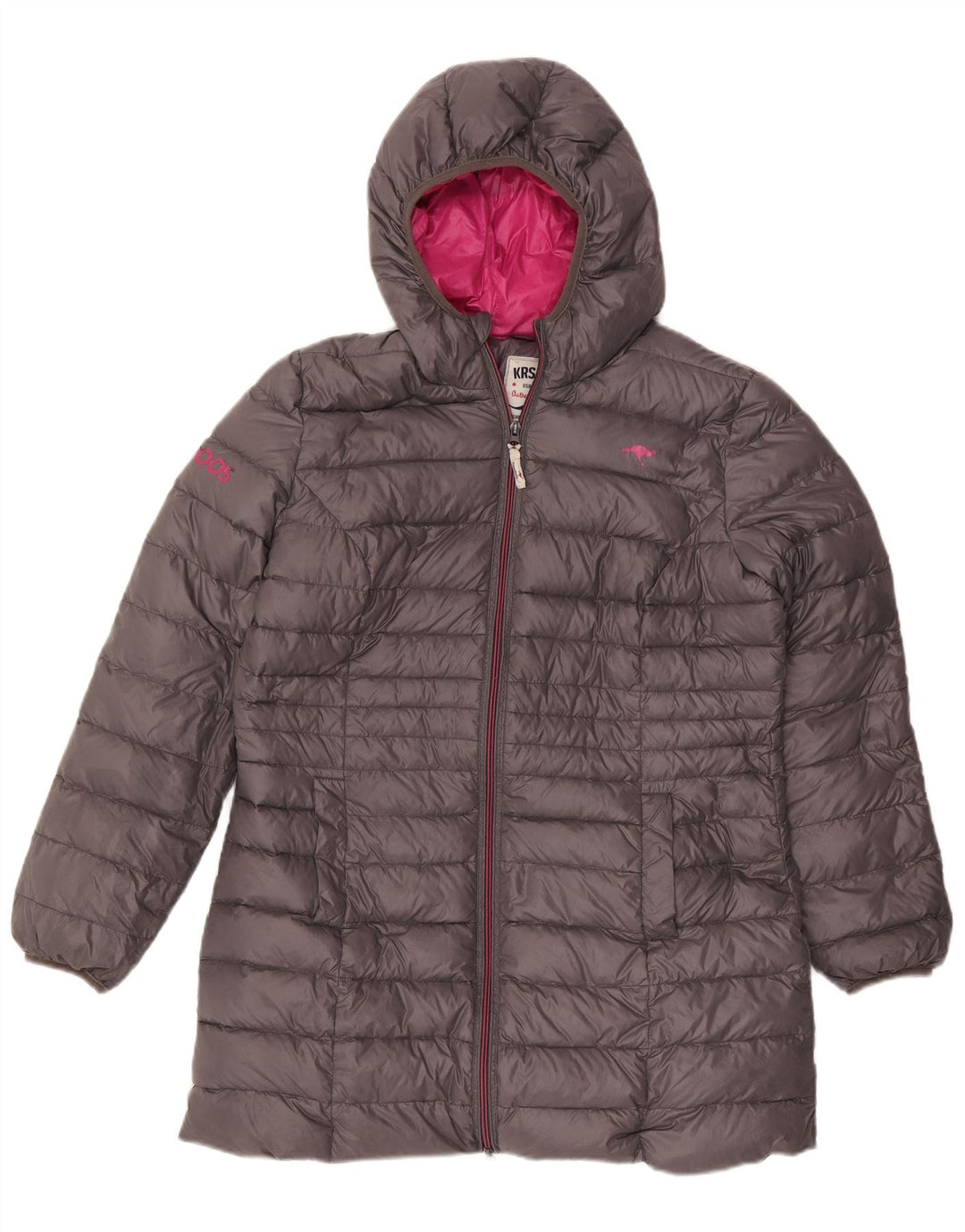 Kangaroos Veste matelassée à capuche pour femme UK 18 XL Gris Polyamide