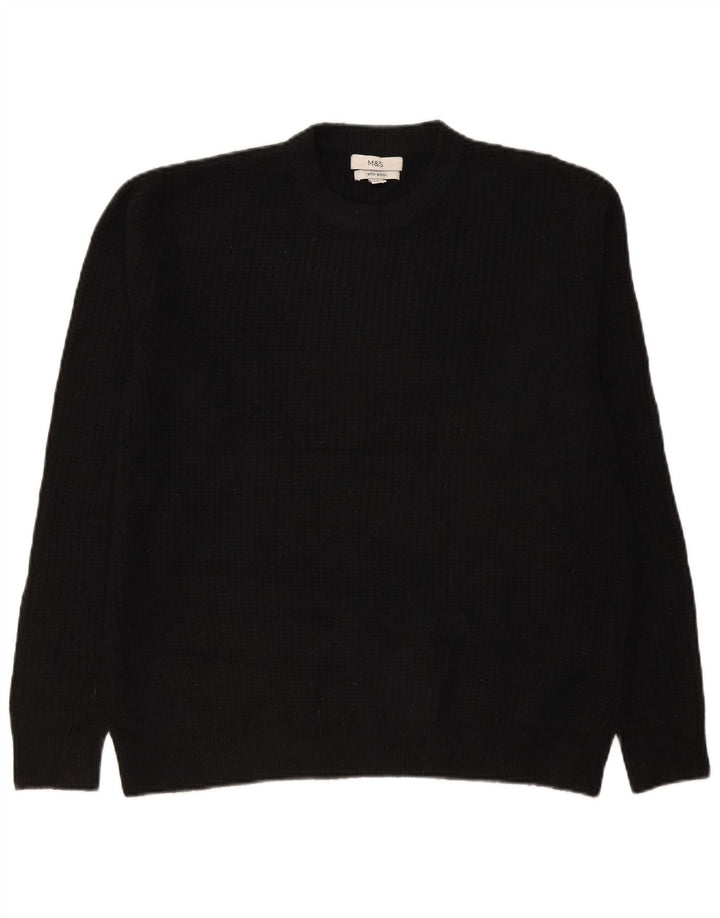 Marks & Spencer Pull à col rond pour homme en acrylique noir Taille L