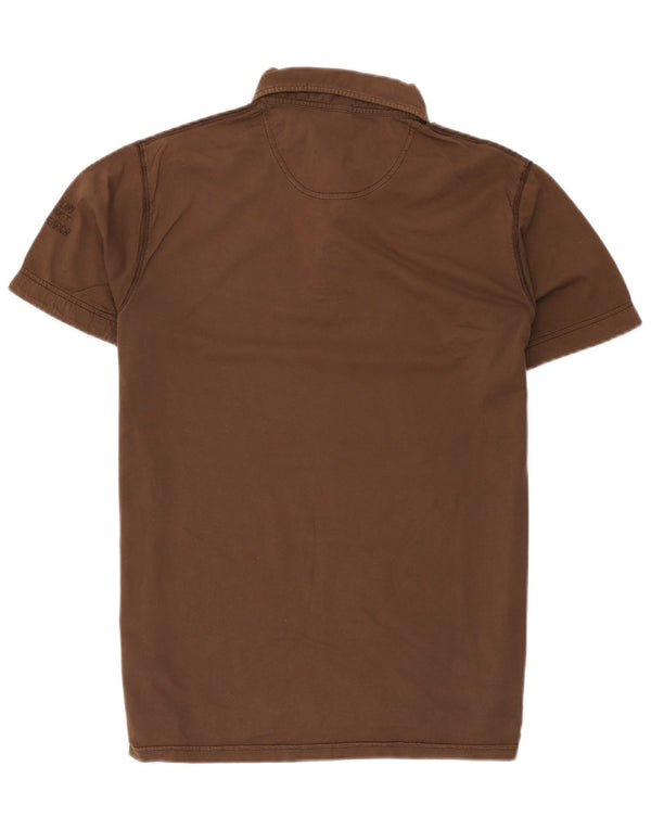Napapijri Polo Homme Large Marron Coton