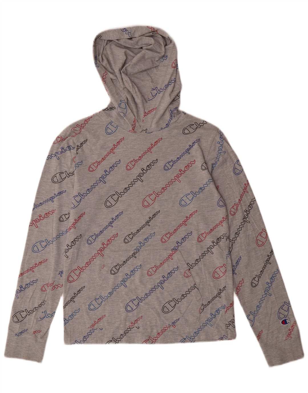 CHAMPION Haut Graphique à Capuche Fille Manches Longues 13-14 Ans XL Gris Coton