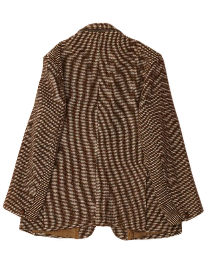 Harris Tweed Veste blazer à 2 boutons pour homme UK 38 en laine à carreaux marron moyen