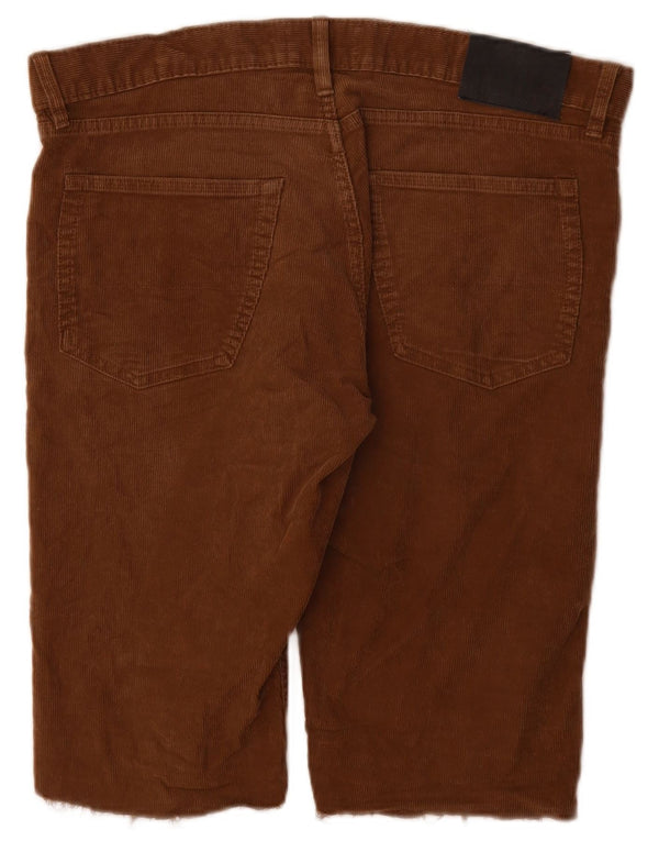 Marks & Spencer Short slim en velours côtelé pour homme W36 Large Marron
